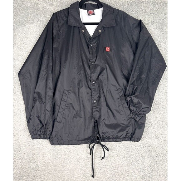 Independant Truck Co Windbreaker Button Up Skater Jacket Sz L Vintage Y2K Rare